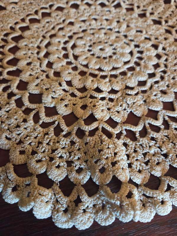 Beautiful Vintage Hand Crafted Doily - Diameter - 34cm