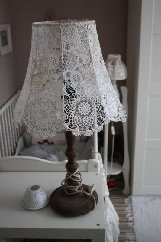 Large Vintage Doily with beaded detail - Diameter - 51cm - Last pic for inspiration only