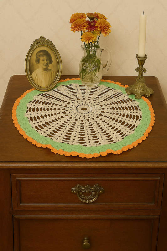 Vintage Crochet Doily - Diameter - 40cm