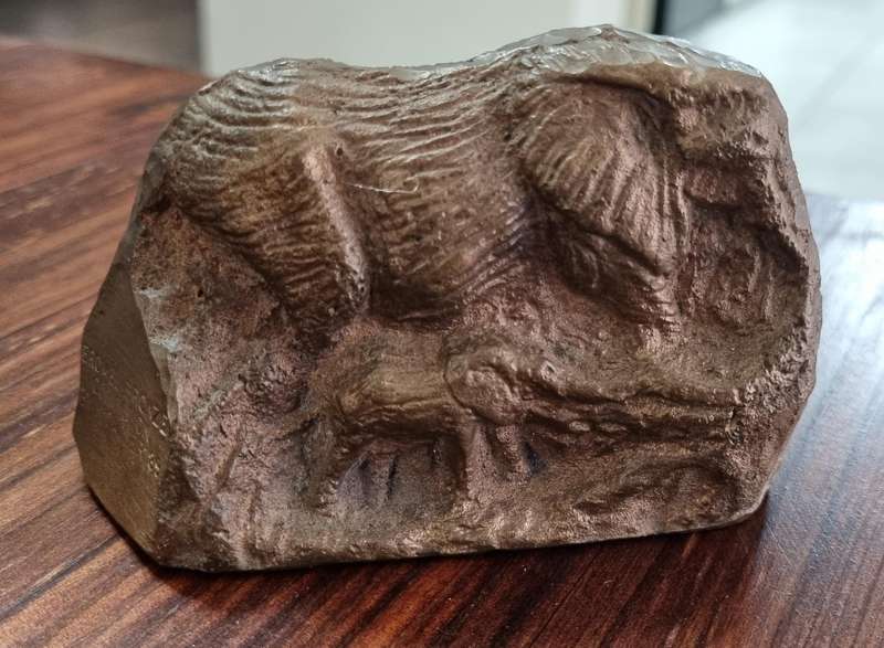 Rare Vintage Solid Bronze Sculpture Elephant & Calf from Eromel Collection by Keith Calder