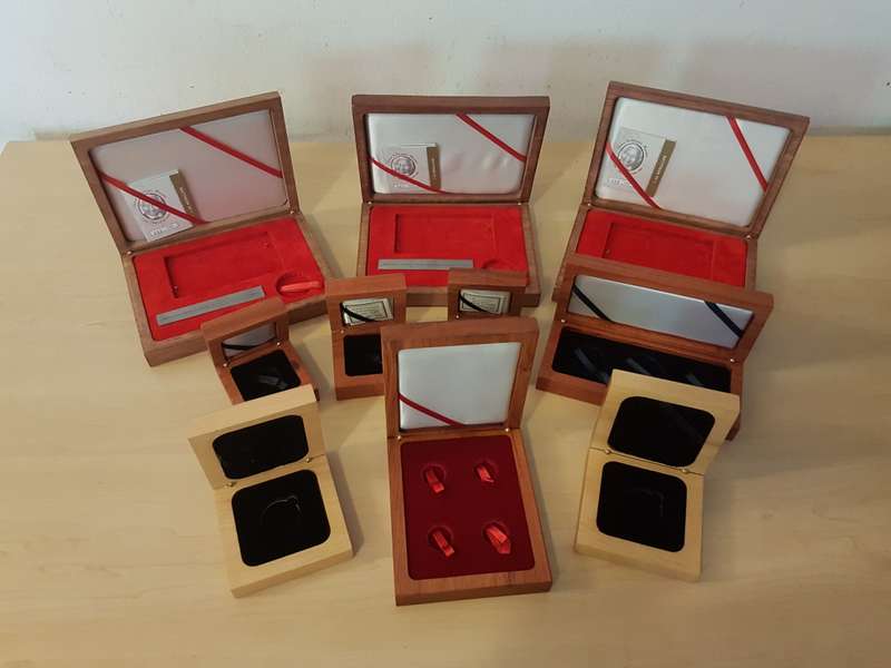 Lot of Coin Wood Boxes (mixed sizes)