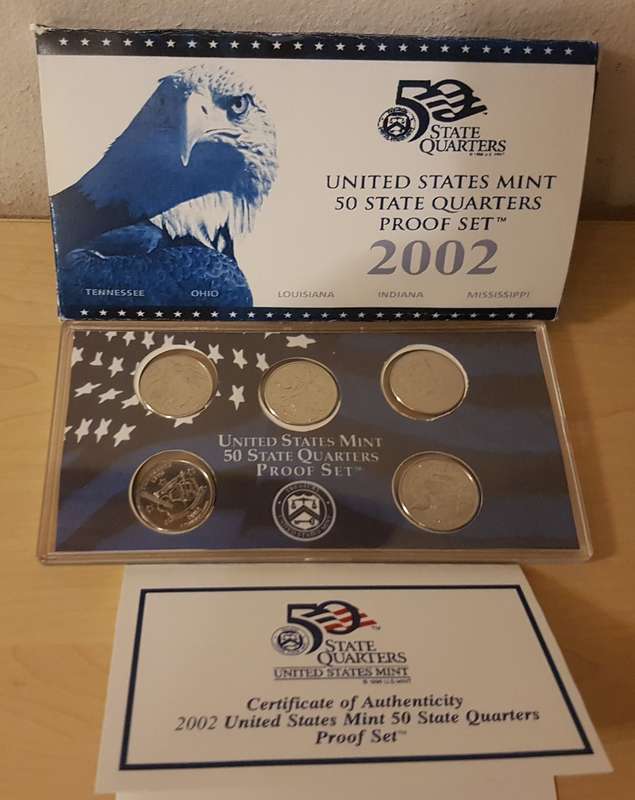 2002 US Mint 50 State Quarters Proof Set