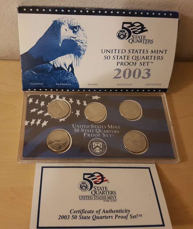 2003 US Mint 50 State Quarters Proof Set