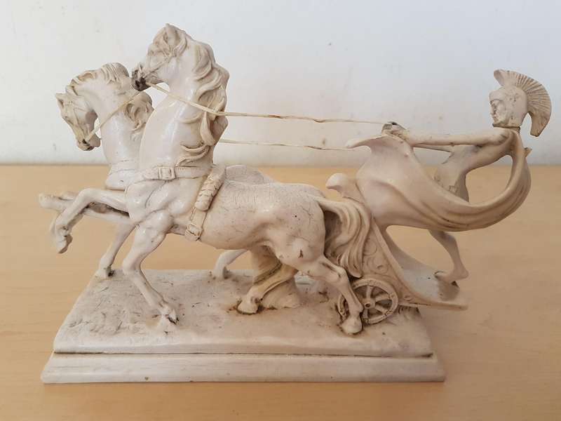 3 x Vintage Roman Chariot Sculptures (bid for all)