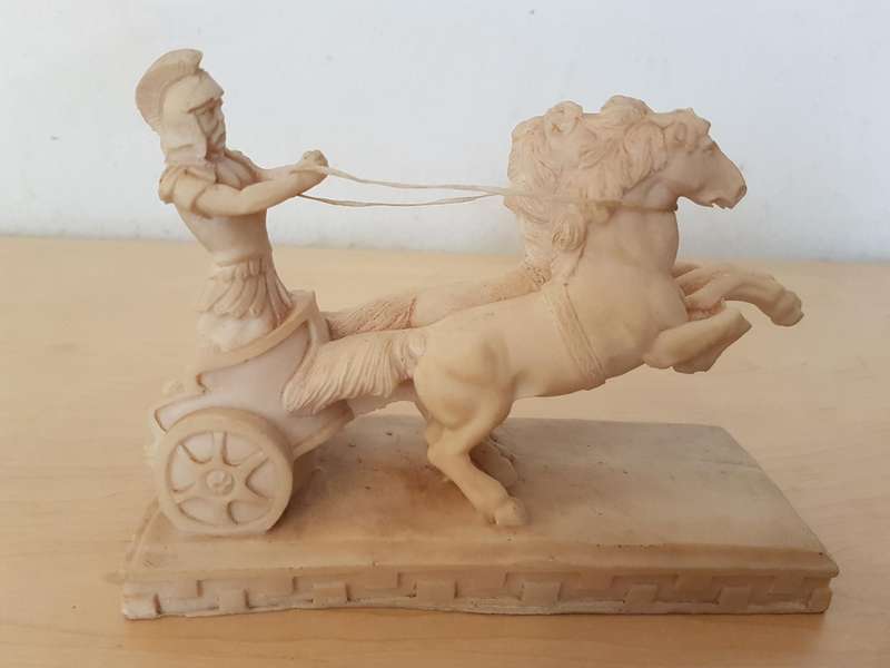 3 x Vintage Roman Chariot Sculptures (bid for all)