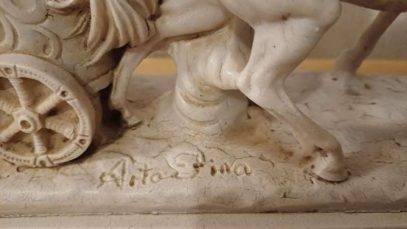 3 x Vintage Roman Chariot Sculptures (bid for all)