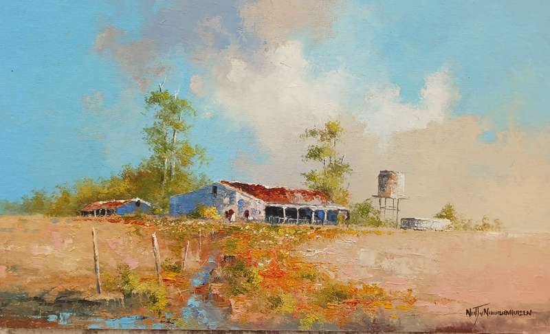 Neil janse  Van Nieuwenhuizen Oil on Canvas on Board 45 x 27.5 cm