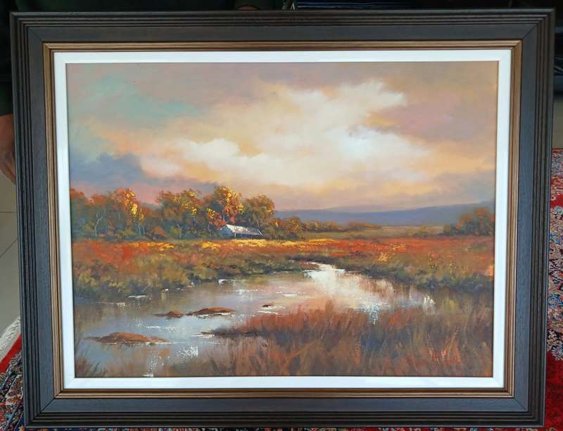 Stan Polson FRAMED OIL on STRETCHED CANVAS (UNFRAMED SIZE 60 X 45 CN