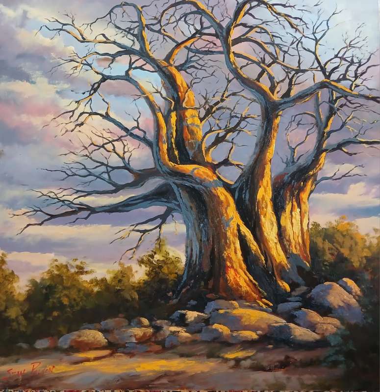 Stan Polson unframed 60 X 60 CM