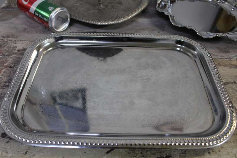 Beautiful Vintage Cookie Dish & two silver trays. All for one price!