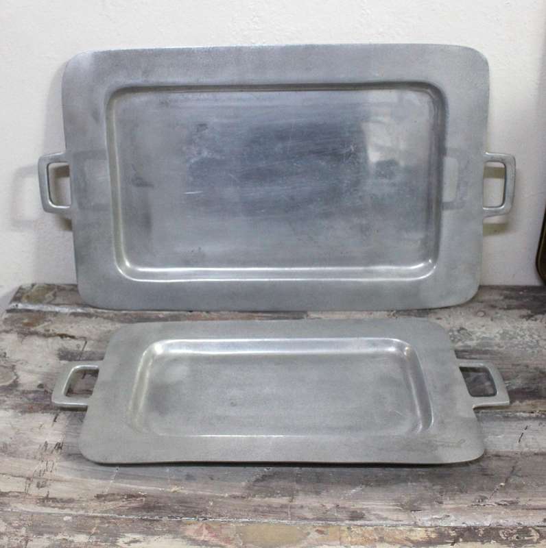 2 Beautiful & Heavy Silver Tray's. Made in India. Ideal for decor or functions.