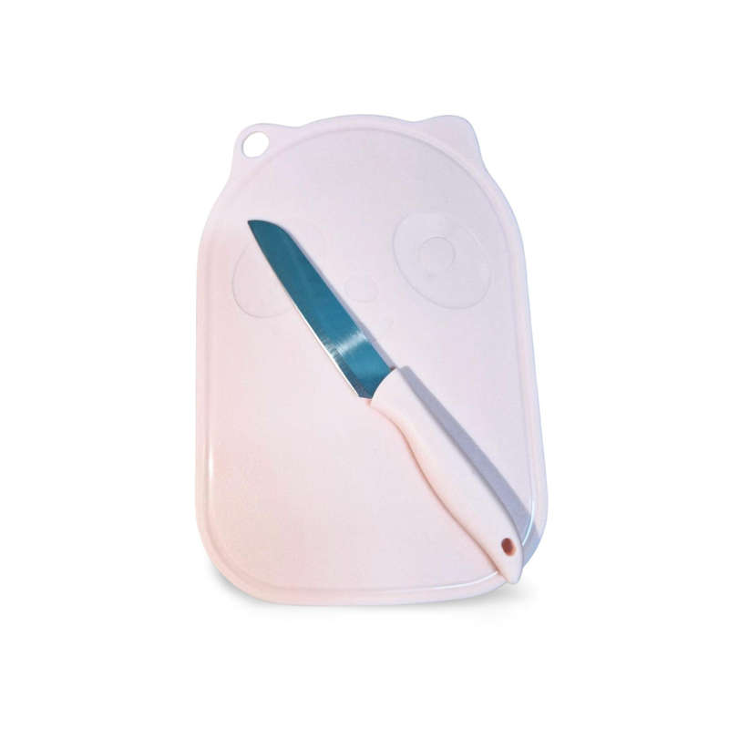 (Open Box) Kitchen Set - 5-Piece - Knife, Scissors, Peeler, 6 Serving Forks and Cutting Board (Pink)