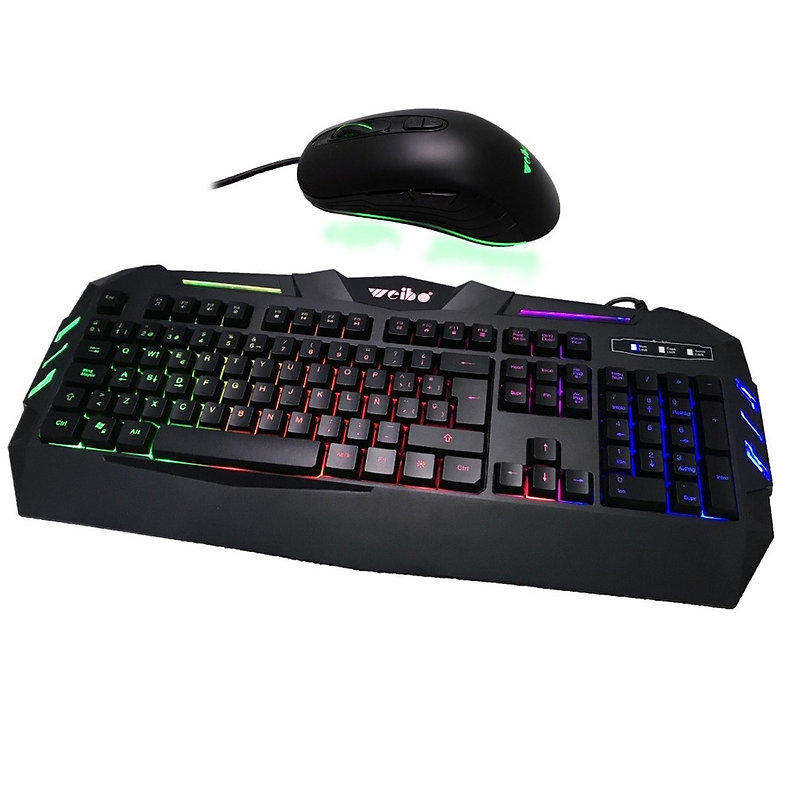 Weibo WB-520 RGB Illuminated Gamer Keyboard + USB Mouse