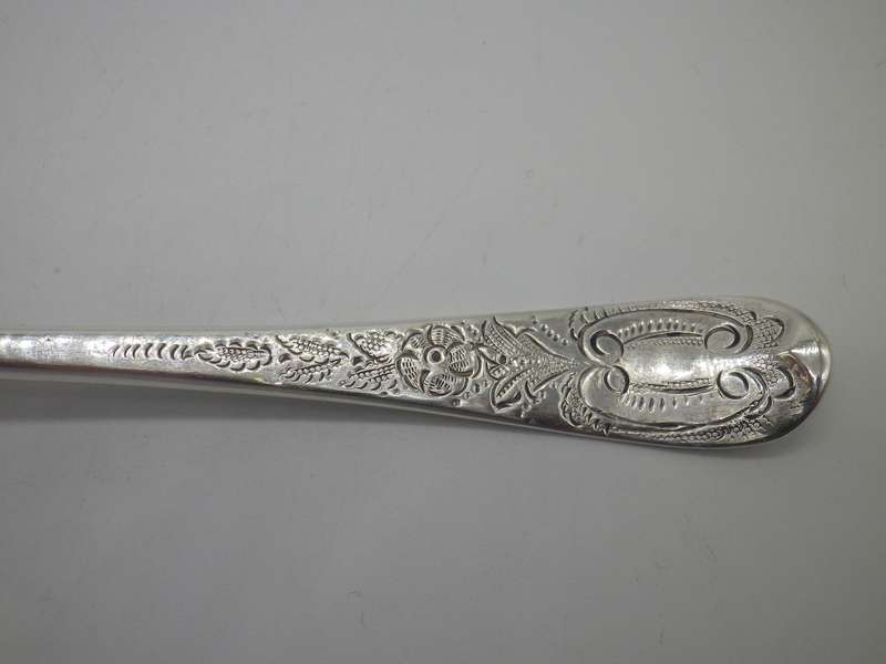 GEORGE III Hallmarked Silver Large Berry Serving Spoon. London 1774 William Cripps 49grms 20.5 cm