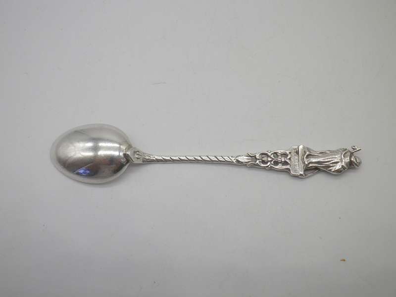 Sterling Silver FIGURAL Souvenir spoon, Malaysia. Wise Old man. 10.45 grams. 11cm long