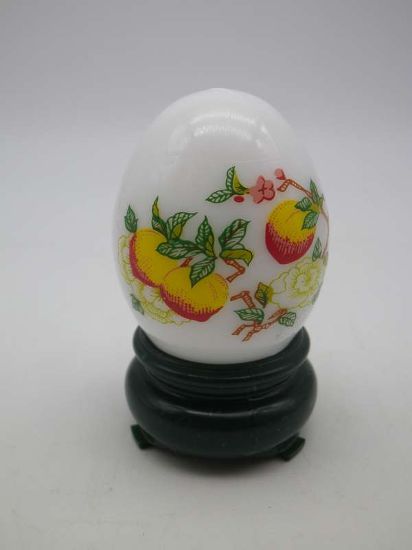 Vintage AVON, milk glass egg shaped perfume bottle.