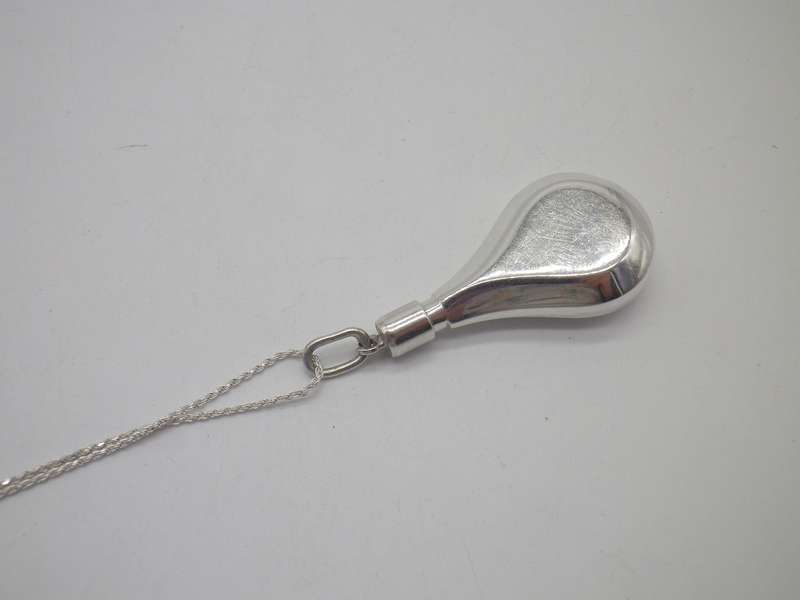 STERLING SILVER PERFUME BOTTLE NECKLACE. RARE!