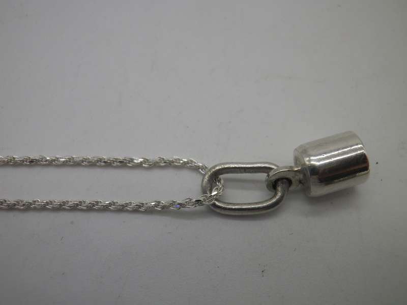 STERLING SILVER PERFUME BOTTLE NECKLACE. RARE!