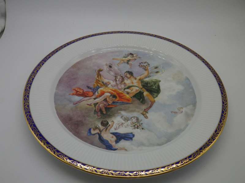 Beautiful Hand painted Display plate. Chodziez Poland. Tiepolo's Zeffiro & Flora. 24cm