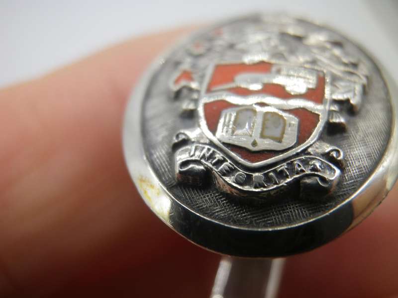 Vintage Sterling Silver Crested cufflinks. Good Quality.  Boxed