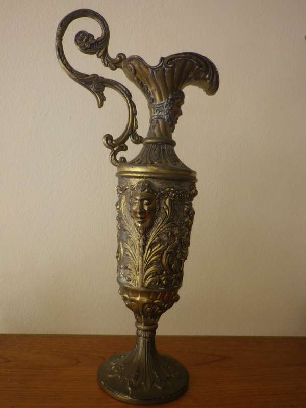 Italian Baroque Style Vintage Metal Ewer. Opens to become a chalice 41.5 cm tall