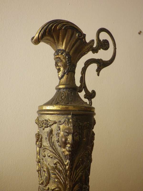 Italian Baroque Style Vintage Metal Ewer. Opens to become a chalice 41.5 cm tall