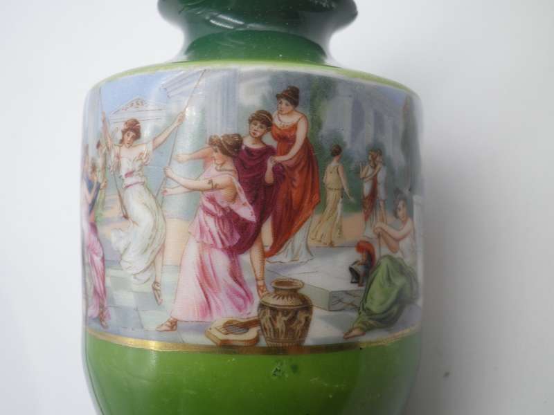 Antique Victorian porcelain vase with Hallmarked Silver rim. London 1910