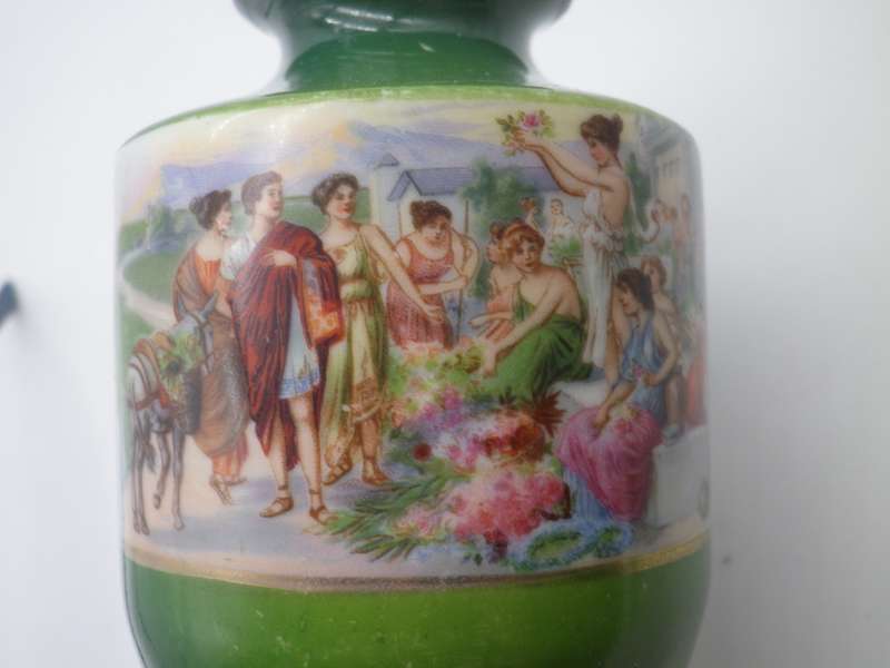 Antique Victorian porcelain vase with Hallmarked Silver rim. London 1910