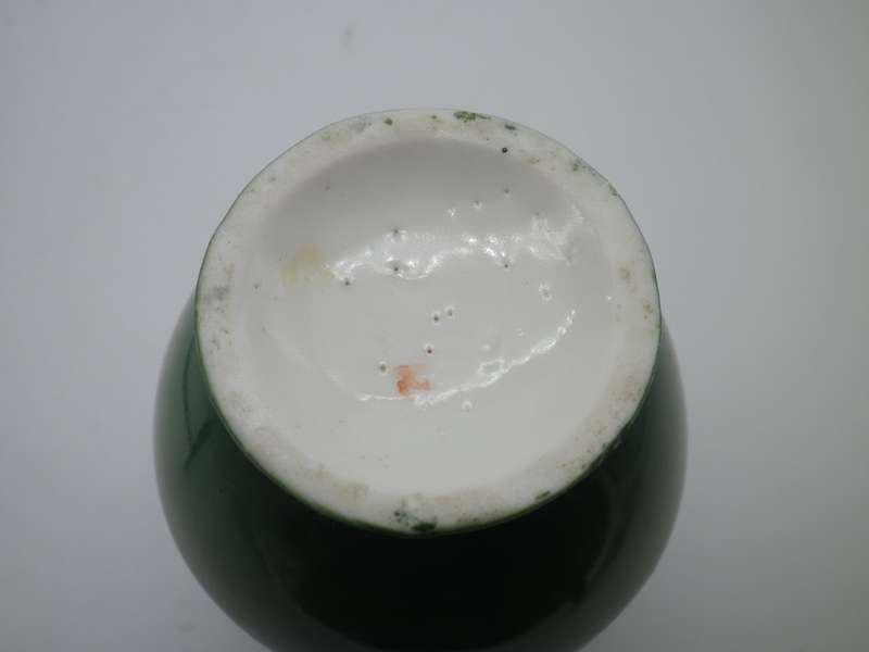 Antique Victorian porcelain vase with Hallmarked Silver rim. London 1910