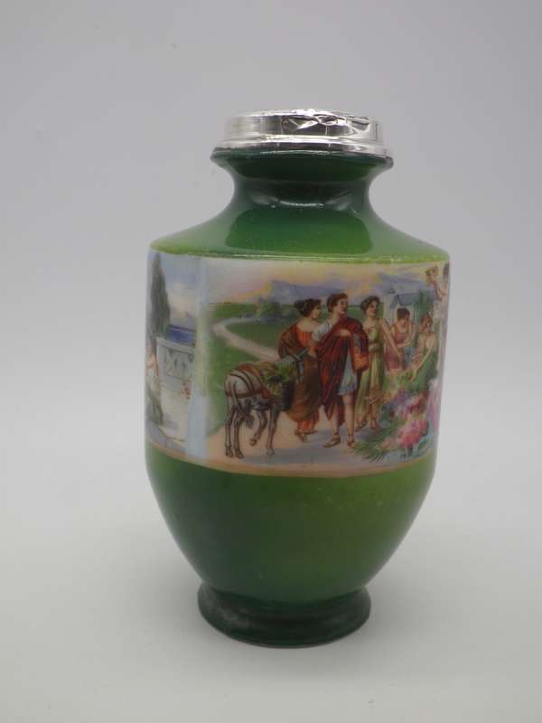 Antique Victorian porcelain vase with Hallmarked Silver rim. London 1910