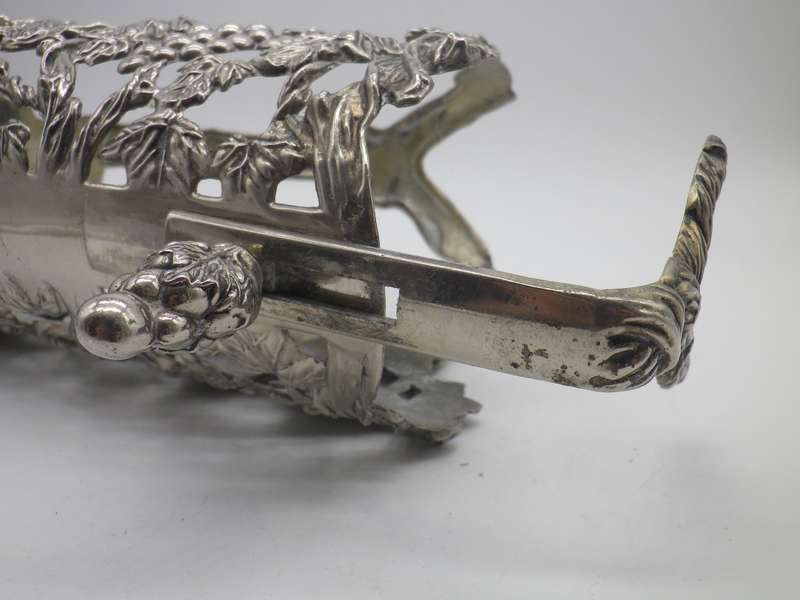 WINE BOTTLE HOLDER & pourer -pewter or silver plate . Vintage Godinger. Adjustable.