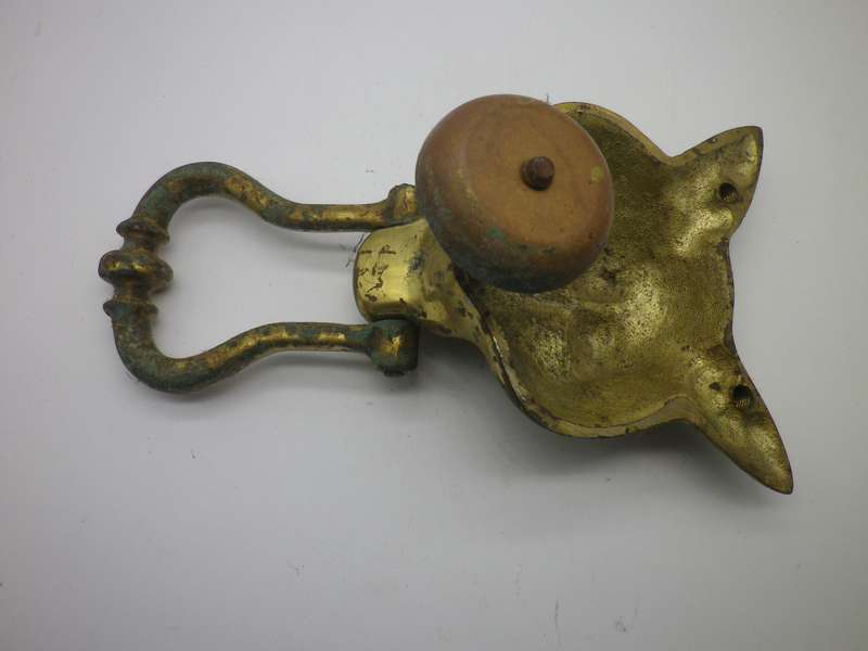 Large Vintage WOLF Door knocker! Brass plated Cast Metal. Dramatic