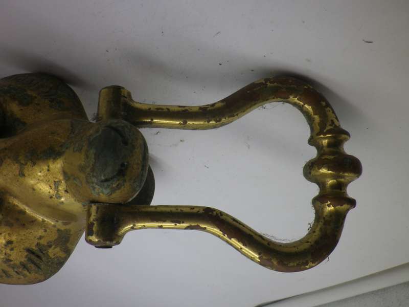 Large Vintage WOLF Door knocker! Brass plated Cast Metal. Dramatic