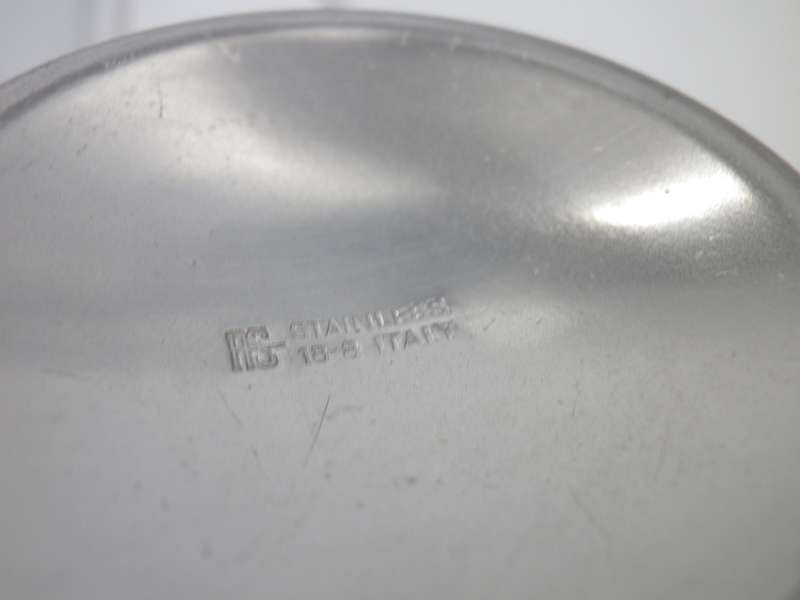Vintage 18/8 Stainless Steel Italy cyclindrical Container. Maria Anna Augusta Ferdnandi medal in lid