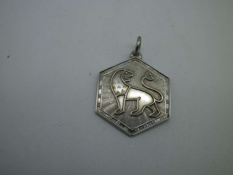 Sterling Silver DAVID ANDERSEN NORWAY LEO ZODIAC PENDANT 3X2CM
