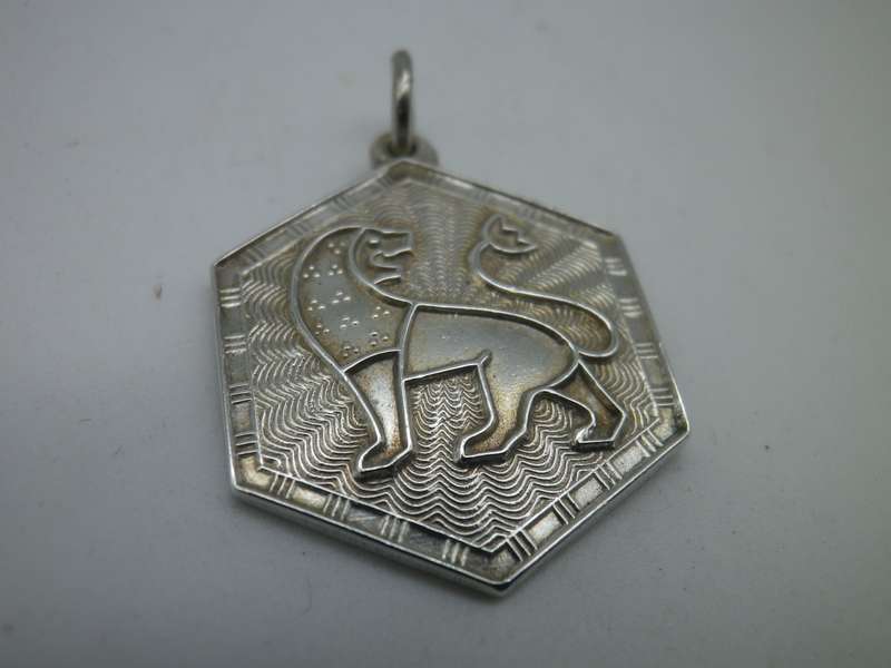 Sterling Silver DAVID ANDERSEN NORWAY LEO ZODIAC PENDANT 3X2CM