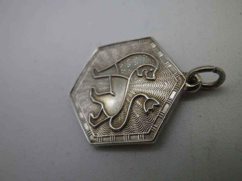 Sterling Silver DAVID ANDERSEN NORWAY LEO ZODIAC PENDANT 3X2CM