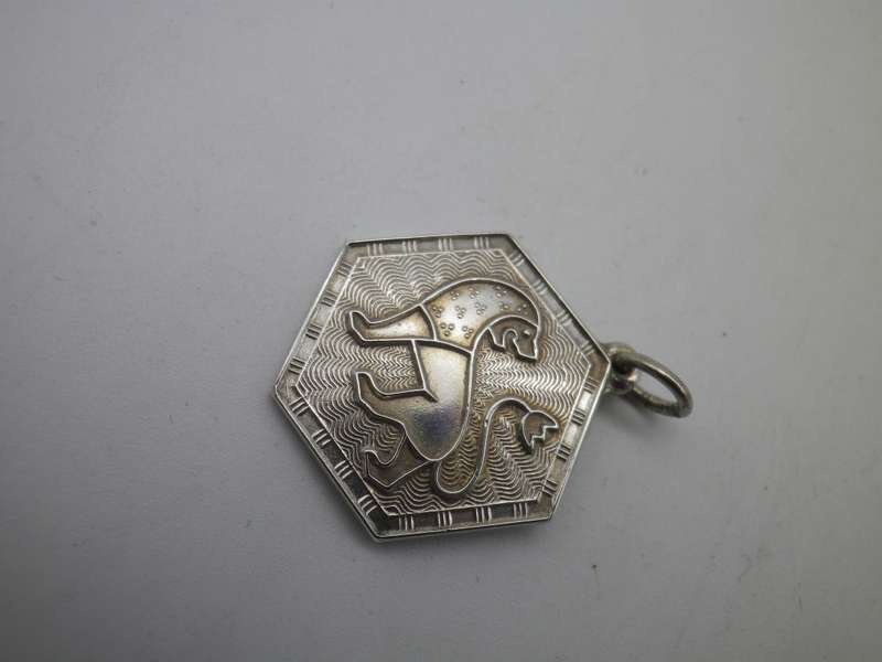 Sterling Silver DAVID ANDERSEN NORWAY LEO ZODIAC PENDANT 3X2CM
