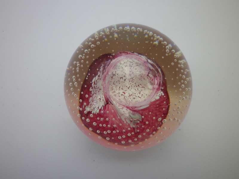 Vintage CAITHNESS, Scotland Glass Paper Weight "CAULDRON"