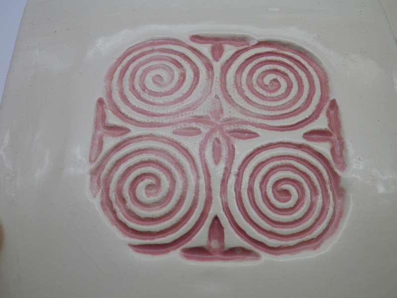 EIGHT Hand Made 10cm square glazed ceramic tiles. Lovely!