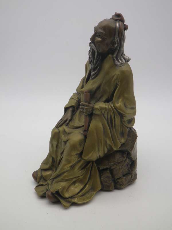 GIOVANNI SCHOEMAN famous SA sculptor, 1978 Mixed Metal Composite Cold Cast Figurine of Lao Yu