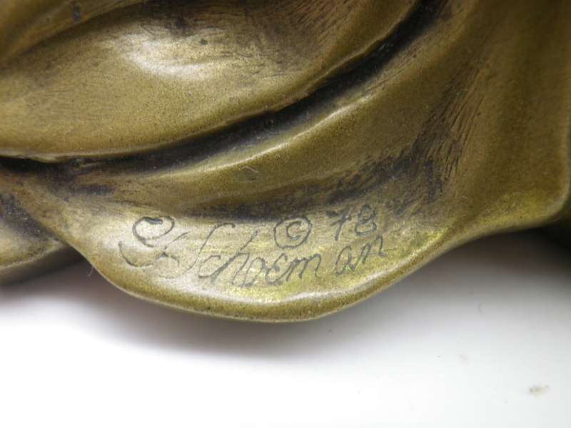 GIOVANNI SCHOEMAN famous SA sculptor, 1978 Mixed Metal Composite Cold Cast Figurine of Lao Yu
