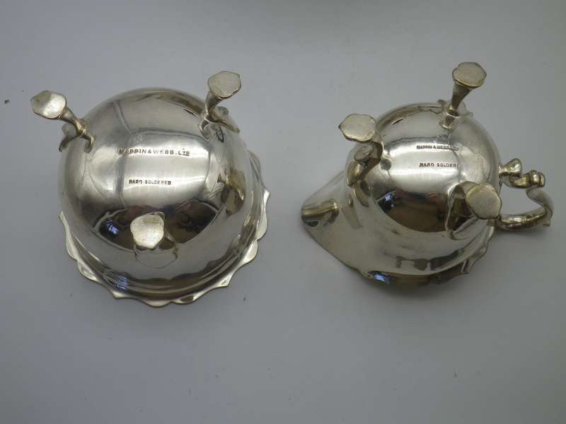 MAPPIN & WEBB Silver Plated Antique Tea Set, 3 pieces. Triple Deposit Prince's Plate Sheffield