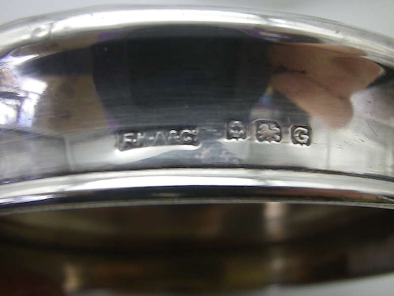 French 1920s SJ Viard Glass powder bowl & hallmarked silver & enamel lid Birmingham 1931