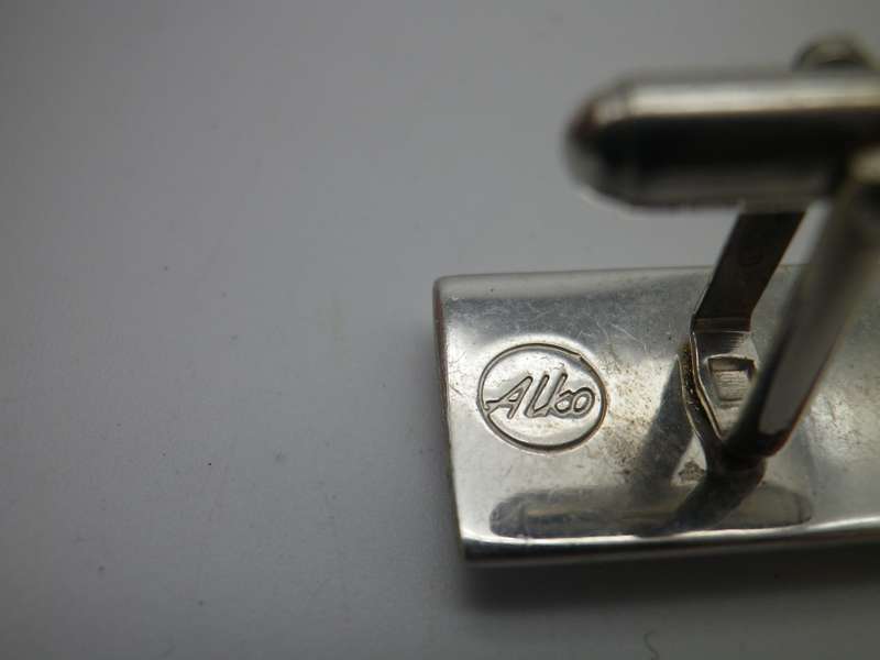 Sterling Silver & enamel cufflinks. Good Quality.  19.4g 2.4 x1.4