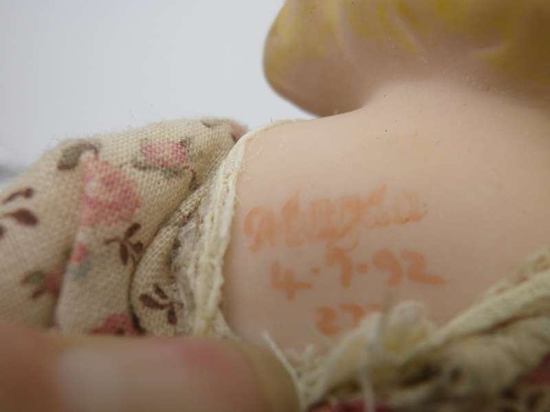 TWO Vintage 1992 Porcelain dolls. Named & Numbered. 15cms