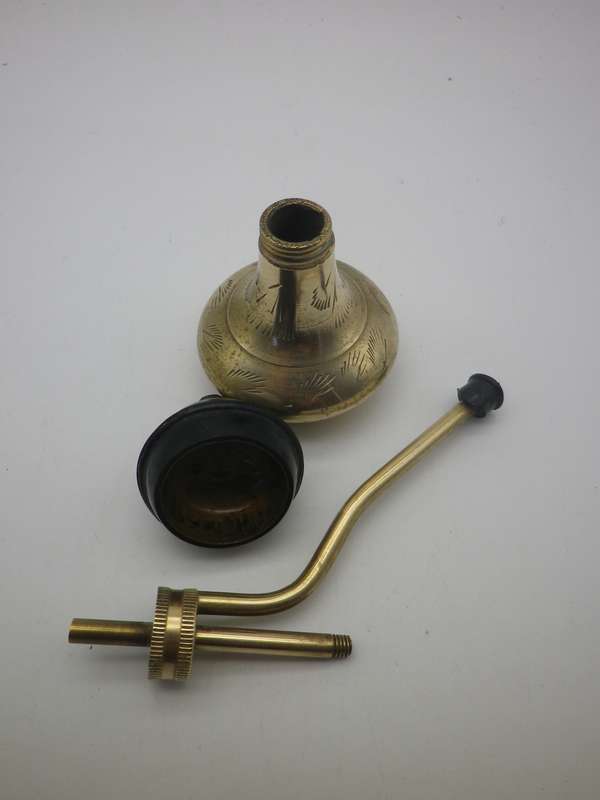Small Original Indian Brass Hash Pipe. 12cm tall