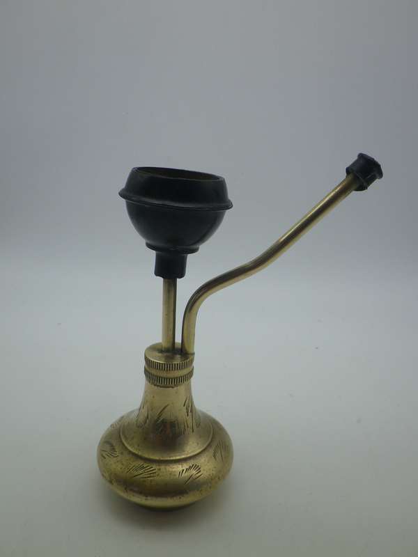 Small Original Indian Brass Hash Pipe. 12cm tall