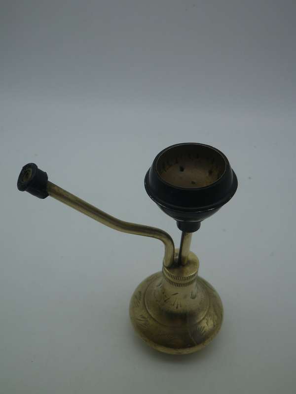 Small Original Indian Brass Hash Pipe. 12cm tall