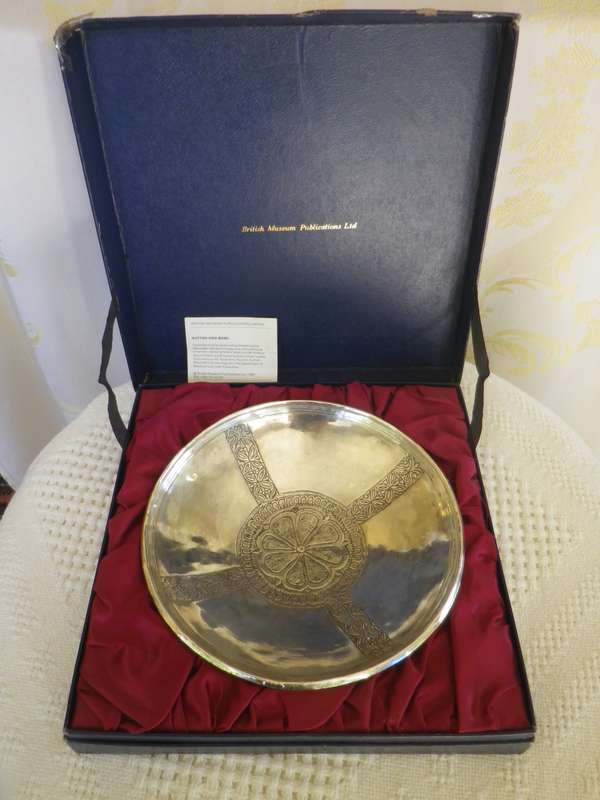 Early Byzantine Sutton Hoo Silver Metal Bowl Replica - British Museum Boxed